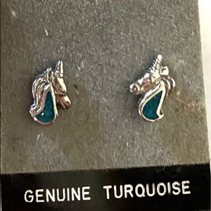 Genuine Turquoise Unicorn Earrings